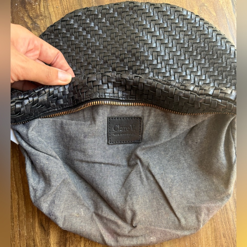 Clare V. Grande Fanny Black Woven NO STRAP - Picture 9 of 13